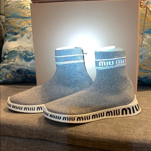 SOLD BNIB MIU MIU Sock Sneakers - Picture 2 of 8
